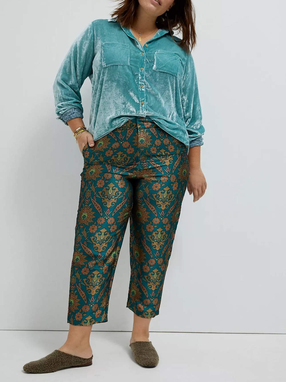 NWT Maeve by Anthropologie Melyssa Jacquard Trousers Size Small